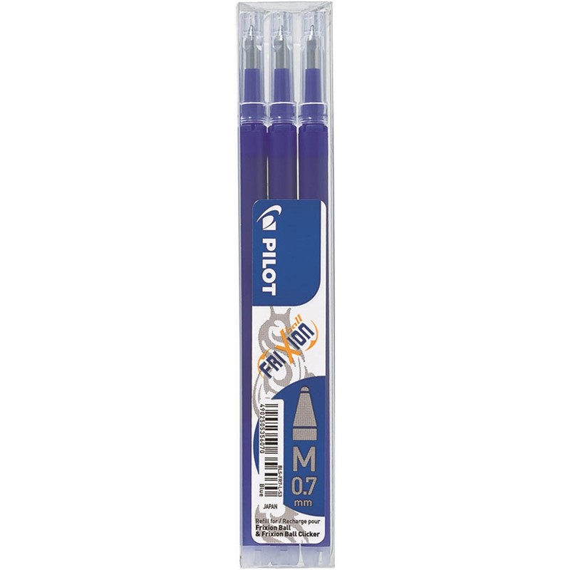 PILOT 622715 BLSFR7 FRIXION BALL PEN REFILL BLUE PKT 3