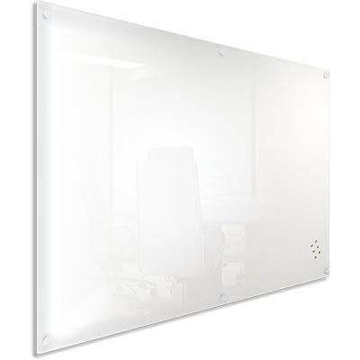 VISIONCHART LUMIERE MAGNETIC GLASSBOARD WITH PEN TRAY 2100 X 1200MM WHITE