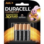 DURACELL MN2400 DURALOCK ALKALINE COPPERTOP BATTERY AAA PK4