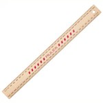 CELCO RULER WOODEN DOUBLE SIDED POLISHED RED 300MM