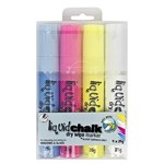 TEXTA  0400580 LIQUID CHALK MARKER DRY WIPE CHISEL ASSORTED WALLET 4