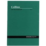 COLLINS 04604 936 NOTEBOOK SOFT COVER A6 120 PAGE AZ INDEX GREEN