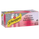 SCHWEPPES INFUSED NATURAL MINERAL WATER CAN 375ML RASPBERRY AND BLUEBERRY  PACK 10