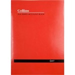 COLLINS A24 SERIES ACCOUNT BOOK DAY FEINT RULED STAPLED 24 LEAF A4 RED