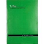 COLLINS A24 SERIES ANALYSIS BOOK 18 MONEY COLUMN FEINT RULED STAPLED 24 LEAF A4 GREEN