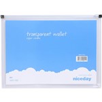 NICEDAY 119827 ECONOMY DOCUMENT WALLET A4 WITH ZIPPER CLEAR