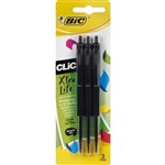 BIC CLIC RETRACTABLE BALLPOINT PEN 10MM BLUE PACK 3
