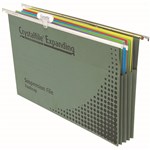 CRYSTALFILE 111310Y SUSPENSION FILE EXPANDING COMPLETE FOOLSCAP WITH TABS AND INSERTS GREEN BX10