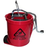 CLEANLINK MOP BUCKET HEAVY DUTY WITH METAL WRINGER RED
