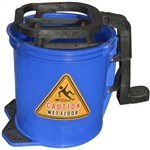 CLEANLINK 12115  MOP BUCKET HEAVY DUTY PLASTIC WRINGER 16 LITRE BLUE