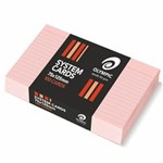 OLYMPIC 141453 RULED SYSTEM CARDS 75 X 125MM PINK PACK 100