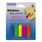 BEAUTONE 15610 FLAG CLEAR ARROW 12 X 45MM ASSORTED