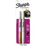 SHARPIE 1829202 PERMANENT MARKER FINE 10MM METALLIC ASSORTED GOLDSILVER PACK 2
