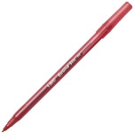 BIC 7202186 ROUND STIC BALLPOINT PENS MEDIUM RED BOX 12