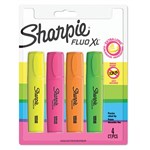 SHARPIE 1825662 FLUO XL HIGHLIGHTER FLAT TANK CHISEL POINT 50MM ASSORTED PACK 4