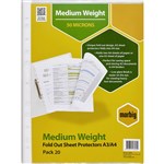 MARBIG COPYSAFE SHEET PROTECTORS FOLD OUT A4 PACK 20