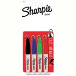 SHARPIE MINI PERMANENT MARKER BULLET FINE 10MM BUSINESS ASSORTED PACK 4