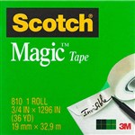 3M 810 SCOTCH MAGIC TAPE 19MM X 33MTR REFILL ROLL