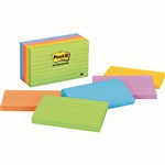 3M 6355AU POSTIT RULED PAD 73X123MM ASSORTED JAIPUR PK5