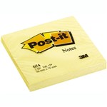 3M 654 POSTIT ORIGINAL NOTES 76 X 76MM 100 SHEET PAD YELLOW