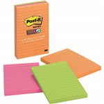 3M 6603SSUC POSTIT SUPER STICKY NOTE LINED 101X152MM ASSORTED RIO DE JANIERO PK3