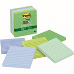 3M 6756SST POSTIT SUPER STICKY NOTE RULED 98X98MM ASSORTED TROPIC BREEZE PK6