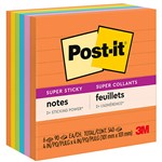 3M 6756SSUC POSTIT SUPER STICKY NOTE RULED 98X98MM 100SHTS PER PAD RIO DE JANIERO ASSORTED COLOURS PK6