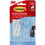 3M 17006CLRI COMMAND ADHESIVE MINI CLEAR HOOKS WITH CLEAR STRIPS PK6