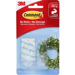 3M 17091CLR COMMAND ADHESIVE 2 MEDIUM CLEAR HOOKS WITH 4 CLEAR STRIPS