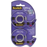 SCOTCH GIFTWRAP TAPE ON DISPENSER 19MM X 165M PACK 2