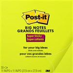 POSTIT BN11G SUPER STICKY BIG NOTES 279 X 279MM GREEN 30 SHEETS