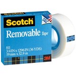 3M 811 SCOTCH MAGIC REMOVABLE TAPE 19MM X 33MTR REFILL ROLL