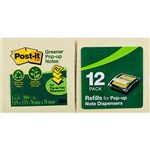 3M R330RP12YW POSTIT POP UP NOTE RECYCLED 100 SHEETS 76 X 76MM YELLOW PK12