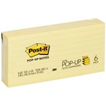 3M R335YL POSTIT POP UP NOTE 76X76MM RULED YELLOW PK6