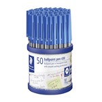 STAEDTLER 430M3CP5 STICK BALLPOINT PEN MEDIUM BLUE BOX 50