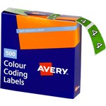 AVERY 43244 LABEL NUMBER 4 25X38MM LIGHT GREEN BX500