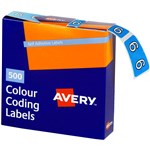 AVERY 43246 LABEL NUMBER 6 25X38MM BLUE BX500