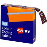 AVERY 43249 LABEL NUMBER 9 25X38MM BROWN BX500