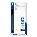 STAEDTLER 432 TRIANGULAR BALLPOINT STICK PEN FINE BLACK BOX 10