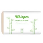 WHISPER BAMBOO MULTIFOLD SLIM TOWEL 16 SHEETS BEIGE BOX 16