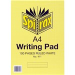 SPIRAX 56411 411 WRITING PAD A4 100 PAGES RULED BANK WHITE