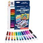 CRAYOLA PERMANENT MARKERS FINE POINT ASSORTED PACK 12