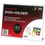 DEFLECTO 597601 SIGN HOLDER PLASTIC SLANTED A6 LANDSCAPE 153 X 107 X 39 CLEAR