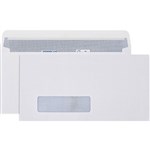 CUMBERLAND DLX LASER ENVELOPES SECRETIVE WINDOW WALLET 90GSM STRIP SEAL 120 X 235MM WHITE BOX 500