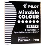 PILOT PARALLEL CALLIGRAPHY PEN INK CARTRIDGE BLACK PACK 6