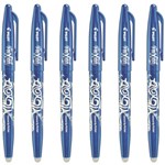 PILOT FRIXION ERASABLE ROLLERBALL GEL PEN MEDIUM 07MM BLUE PACK 6