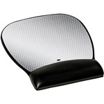 3M MW310LE PRECISE MOUSING SURFACE WITH GELFILLED WRIST REST LARGE ABSTRACT DESIGN BLACK WITH SILVER