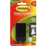 3M 17201BLK COMMAND ADHESIVE PICTURE HANGING STRIPS MEDIUM BLACK PACK 4 PAIRS