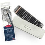 DERWENT SKETCHING PENCIL HB4B TIN 6