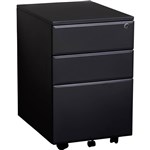 INITIATIVE MOBILE PEDESTAL 2 DRAWER 1 FILE 400 X 520 X 620MM BLACK